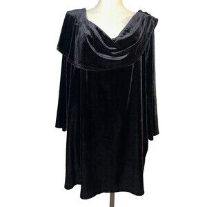 Veranesi Women’s Velvet Knit Stretch Tunic Top size 4X Cape Collar Whimsygoth